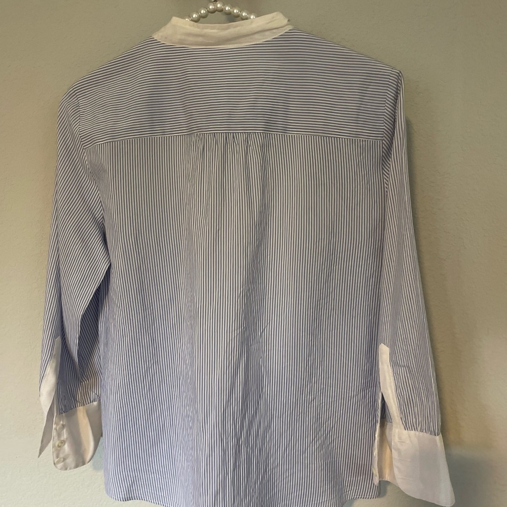 J. Crew Blue and White Tux-style Button Down Shirt - Picture 6 of 6